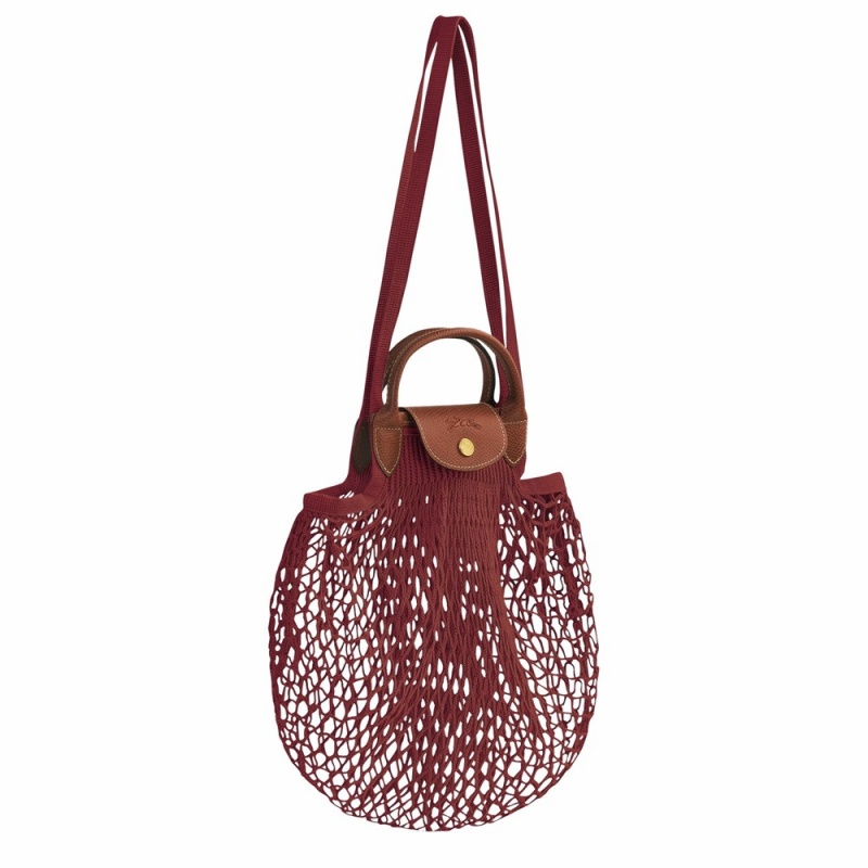 Brown Longchamp Le Pliage Filet L Mesh Bags Women's Shoulder Bags